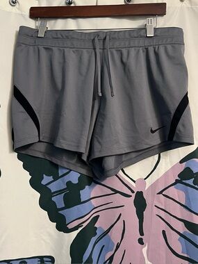 Nike Women's Gray Athletic Shorts with Drawstring